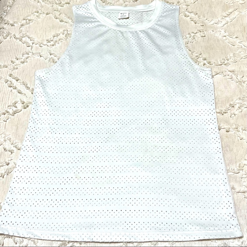 ZYIA Medium White Mesh Tank Top